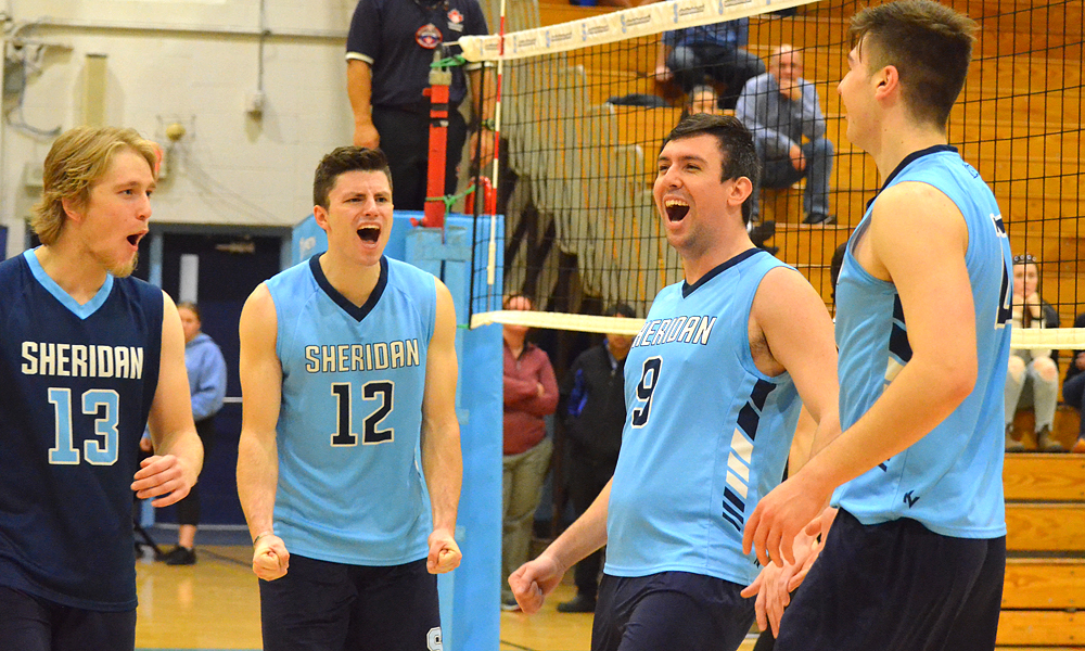 Men's volleyball cap first half with pair of home wins